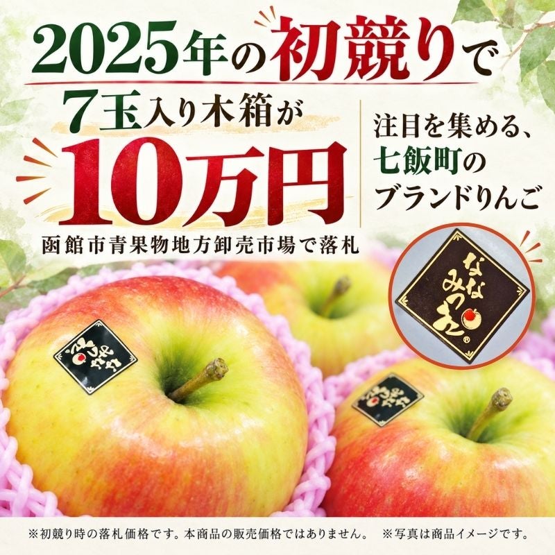 北海道七飯町産 ブランドりんご「ななみつき」約3kg 光センサー選果
