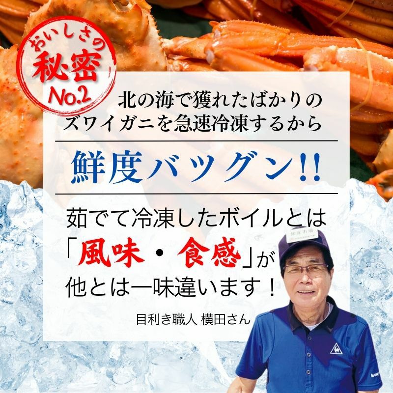 本ズワイガニ脚 生 しゃぶしゃぶ用 ポーション むき身 500g（16～20本