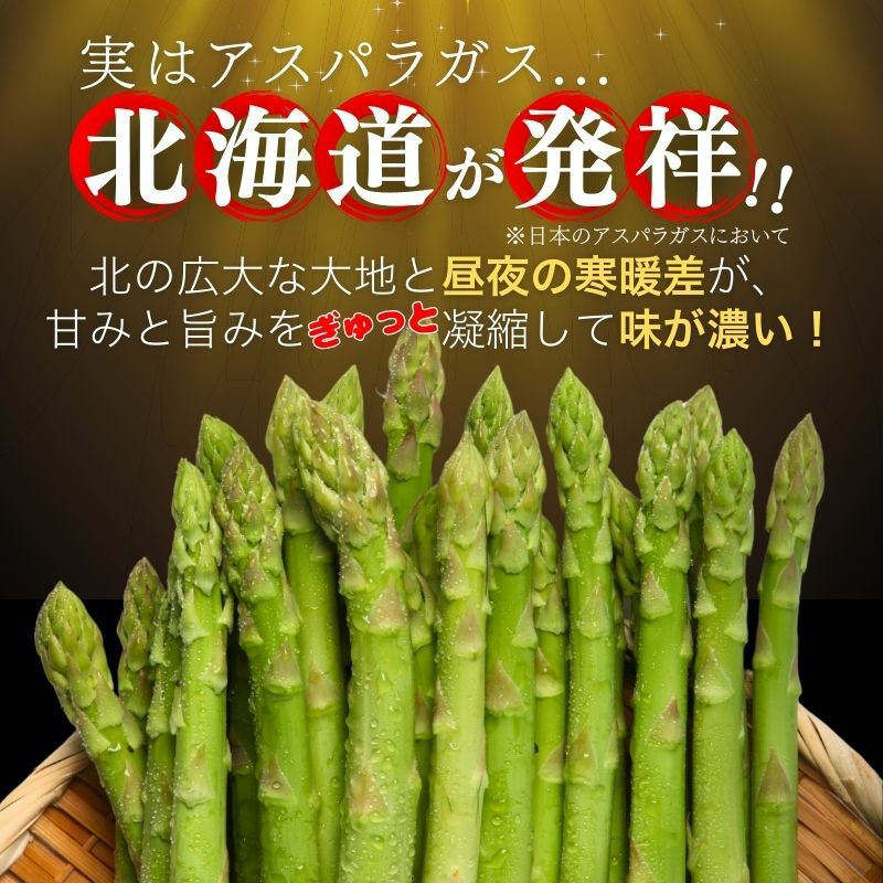 早期予約】北海道産 朝摘み夏アスパラ 〈正品〉 1kg前後（L～2L混/20