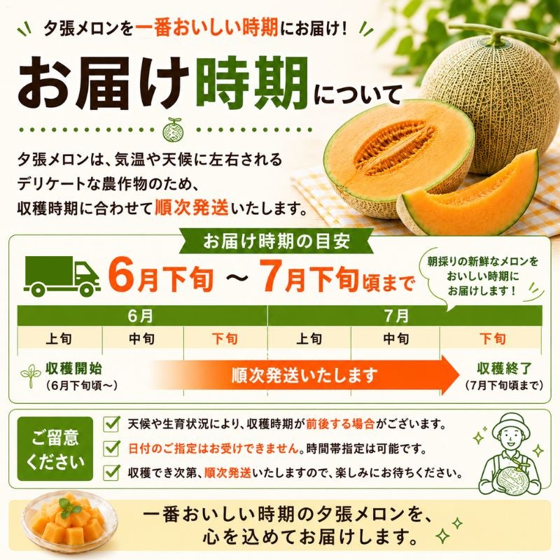 夕張個撰メロン 約8kg（4～6玉入り） 家庭用訳あり 産直テーブル