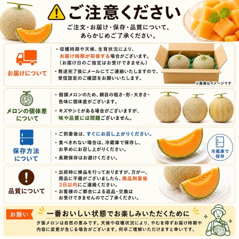 夕張個撰メロン 約8kg（4～6玉入り） 産直テーブル
