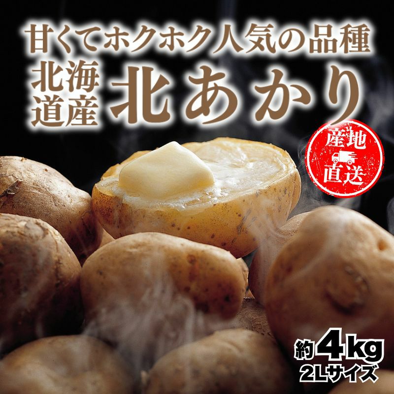 【おしゅし】北海道産じゃがいも（きたあかり）2Lサイズ　100kg 北海道産じゃがいも（北あかりL〜2Lサイズ）